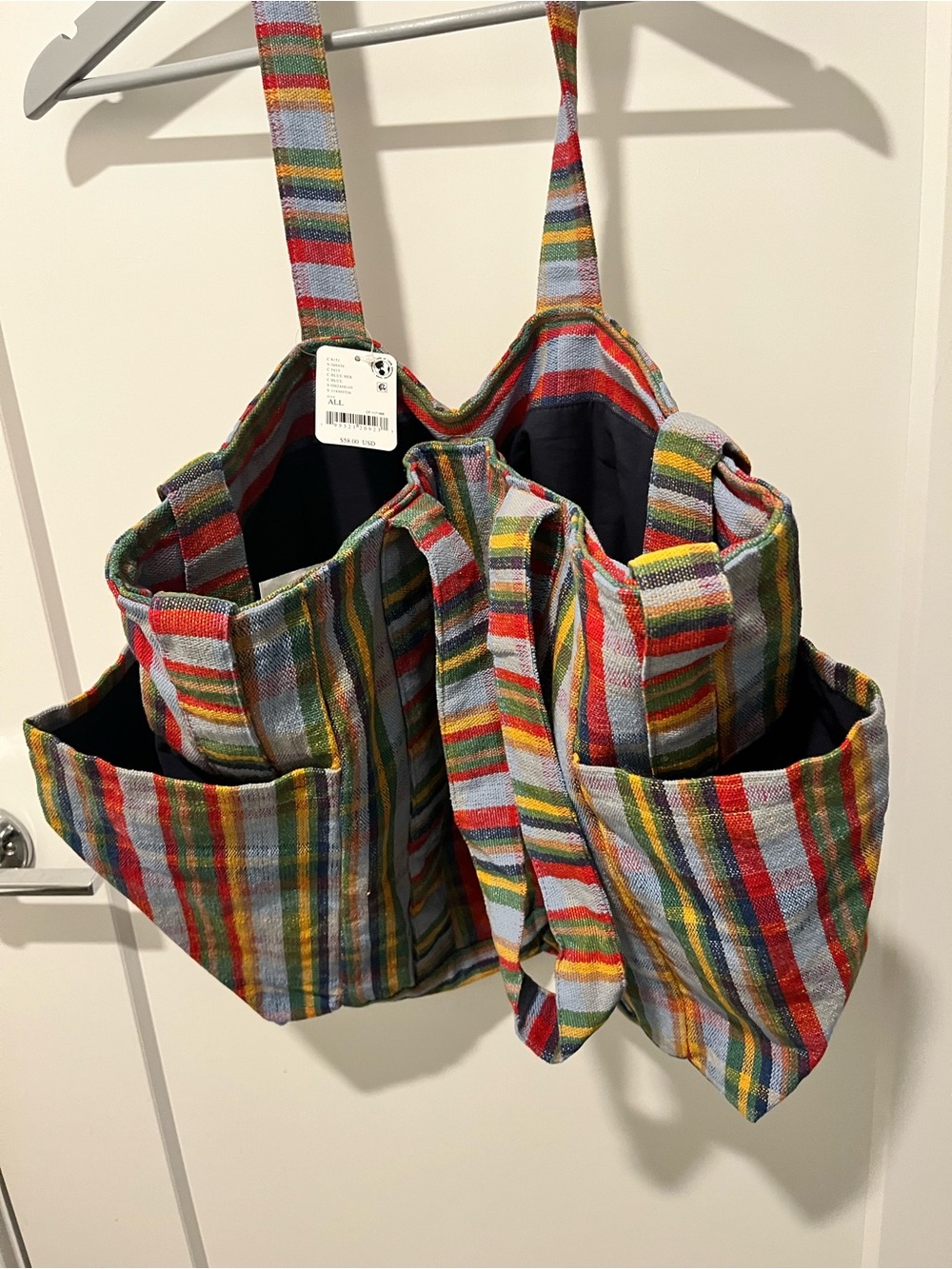 Free People Oksana Print Tote, Blue Mix, NWT - Picture 7 of 14